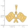 Black Bow Jewelry 14k Yellow Gold Checkered Racing Flags Pendant - 4 of 4