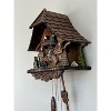Quartz Cuckoo Clock – Decorative Cottage – 14-inch Height with Waterwheel and Bear – By River City Clocks - 3 of 4
