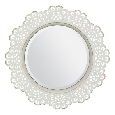 12.5" Decorative Floral Metal Lace Wall Mirror - Stonebriar Collection