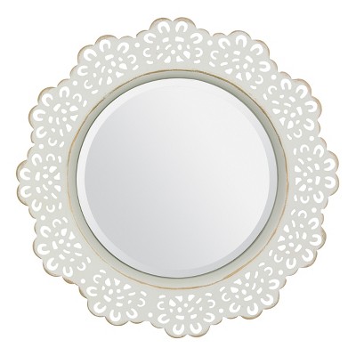 8 Decorative Ceramic Wall Mirror Ivory - Stonebriar Collection : Target