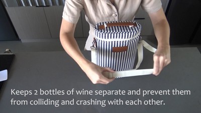 Cork Insulated 2 Bottle Wine Carrier Tote Bag