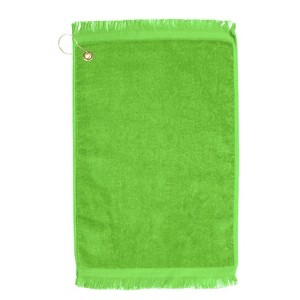 TowelSoft Premium Fringed 100% Cotton Terry Velour Golf Towel with Corner Hook &Grommet Placement - 1 of 4