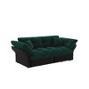 Ridstar 74.8 in. W 3-in-1 Convertible Queen-Size Velvet Sofa Bed with 2 Soft Pillows-Green - 4 of 4