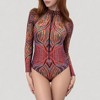 Anna-Kaci Swim Women's Long Sleeve One Piece Swimsuit with Front Zipper Detail - 3 of 4