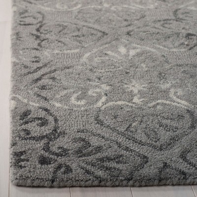 Gray Handmade Wool Tufted Square Area Rug 7' x 7'