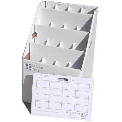 Advanced Organizing Systems - SlantFile-16 Open Roll File Storage Box - Corrugated 26x16.5x16.5 With 16 Compartments