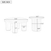 CAVINAS Set of 2 Cream Style Nesting Coffee Tables for Living Room,Irregular Center Table with Side Table,Living Room Furniture - 4 of 4