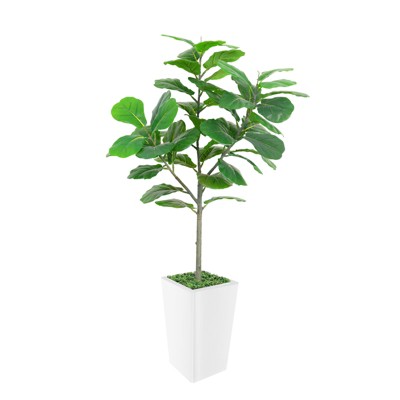 Artificial Tree in Pot with Realistic Leaves & Natural Wood Trunk 5FT/6FT/7FT/8FT