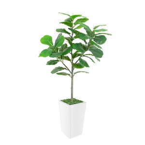 Artificial Tree in Pot with Realistic Leaves & Natural Wood Trunk 5FT/6FT/7FT/8FT - 1 of 4