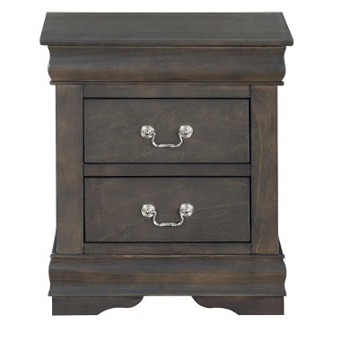NicBex 2-Drawer Nightstand Modern Wooden Bedside Table with Metal Handles End Table for Living Room, Bedroom