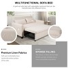 Wide Scandinavian Convertible Sleeper Sofa Bed with Memory Foam and Side Storage for Living Room -3irtyhousy - 3 of 4