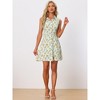 Allegra K Women's Sleeveless Turndown Collar Mini Button Down Floral Print Dress - 3 of 4