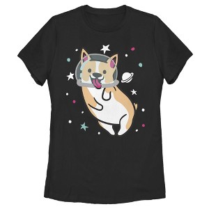 Women's Lost Gods Dog Astronaut Space Corgi T-Shirt - 1 of 3