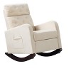 DOMETOUR 26 Inch Velvet Upholstered Rocking Chair, Nursery Rocking Chair Armchair with Side Pocket for Living Room/Baby Room/Bedroom - 4 of 4