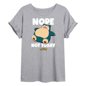 Women's - Pokémon - Not Today Snorlax Oversized Graphic T-Shirt - 1 of 4