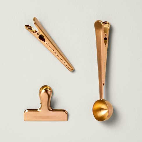 3pc Stainless Steel Coffee Scoop and Clips Copper Finish - Hearth & Hand™ with Magnolia - image 1 of 3