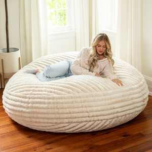 Jaxx 6 Foot Cocoon - Large Bean Bag Chair for Adults, Premium Luxe Faux Fur - 1 of 4