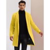 Lars Amadeus Men's Slim Fit Winter Notched Lapel Single Breasted Long Jacket Overcoat - 2 of 4