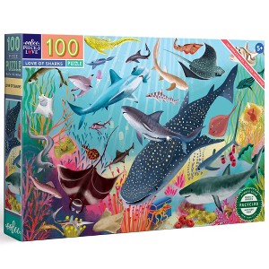eeBoo: Love of Sharks 100 Piece Puzzle - 1 of 4