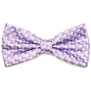 Men's Plaid Pre-tied Adjustable Length Bowtie - Formal Tuxedo Solid Color - 1 of 3