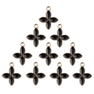 John Bead Sweet & Petite Small Simple Cute Charms Craft Embellishments Petals 15x18mm Black 10 Pieces - 1 of 4
