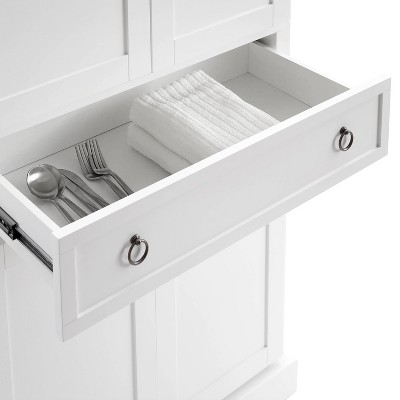 Winston Storage Pantry White - Crosley: Tall Double-Door Cabinet, 5 Shelves, Traditional Style