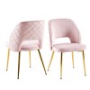 Grungis Boucle Armless Kitchen Chair Set of 2,Upholstered Dining Chairs with Metal Legs and Hollow Back for Dining Room,Kitchen - 2 of 4