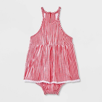 Image of Baby Girls' Tank Sunsuit - Cat & Jack™ Red 12M