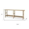 HomeRoots 77" Natural Solid Wood Distressed Six Leg Console Table With Shelf - 3 of 4