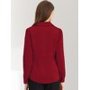 Allegra K Women's Elegant Collar V Neck Long Sleeve Work Office Satin Button Down Shirt - 4 of 4