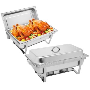KTMBDW 8 Quart Chafing Dish Buffet Set, Stainless Steel Catering Serve Chafer, Restaurant Food Warmer, Rectangular Buffet Stove for Party (2 Pack) - 1 of 4