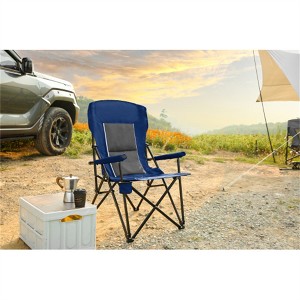 SKRAN High Back Heavy Duty Lawn Chair Support 250LBS, Portable Collapsible Chair with Cup Holder for Camping, Outdoor, Barbeque -Navy blue - 1 of 4
