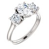 Pompeii3 1 3/4 Ct Moissanite & Lab Created Diamond 3 Stone Engagement Ring 10k White Gold - 4 of 4