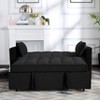 AndMakers 46 in. Black Velvet Twin Size Sofa Bed - 4 of 4