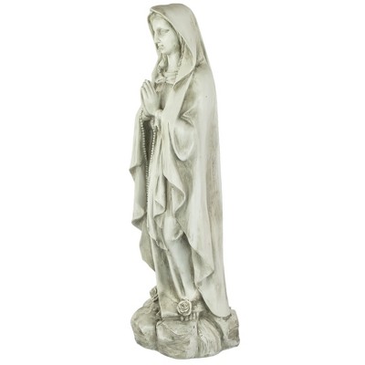 Ivory Polyresin 28" Praying Virgin Mary Garden Statue