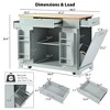 Fluted Kitchen Island with Trash Can Storage Cabinet, Power Outlet, Internal Storage Rack, Rolling Kitchen Storage Cart - 3 of 4