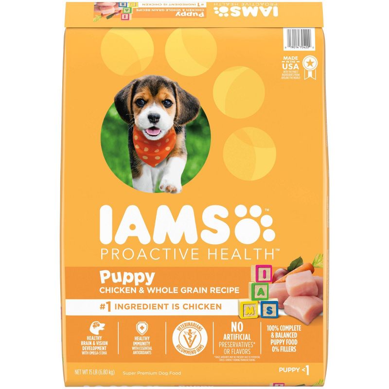 IAMS Proactive Health Chicken & Whole Grains Recipe Puppy Premium Dry Dog Food, 1 of 14