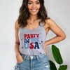 Simply Sage Market Women's Party In The USA Retro Face Racerback Tank - 2 of 4
