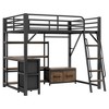 Lycvki Metal Loft Bed with Desk and Storage Drawers - 3 of 4
