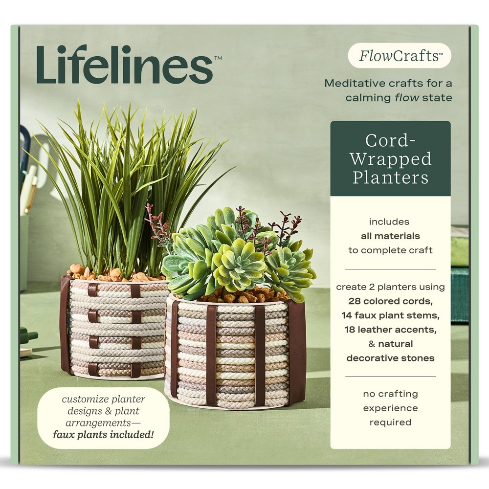 Lifelines FlowCrafts- Cord-Wrapped Planters( Case Packs Of 4)