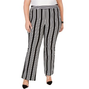 I.N.C International Concepts Womens Striped Ponte Casual Trouser Pants, Black, 24W - 1 of 1