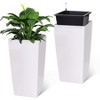 30" Tall High Front Porch Outdoor＆Indoor Planter Pots with Drainage Holes＆Water Level Monitor Movable Wheels ＆Inner Bucket, Automatic Watering - 2 of 4