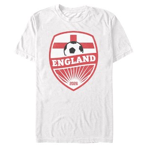 Lost Gods Mens England Soccer 2026 Emblem Short Sleeve T Shirt
