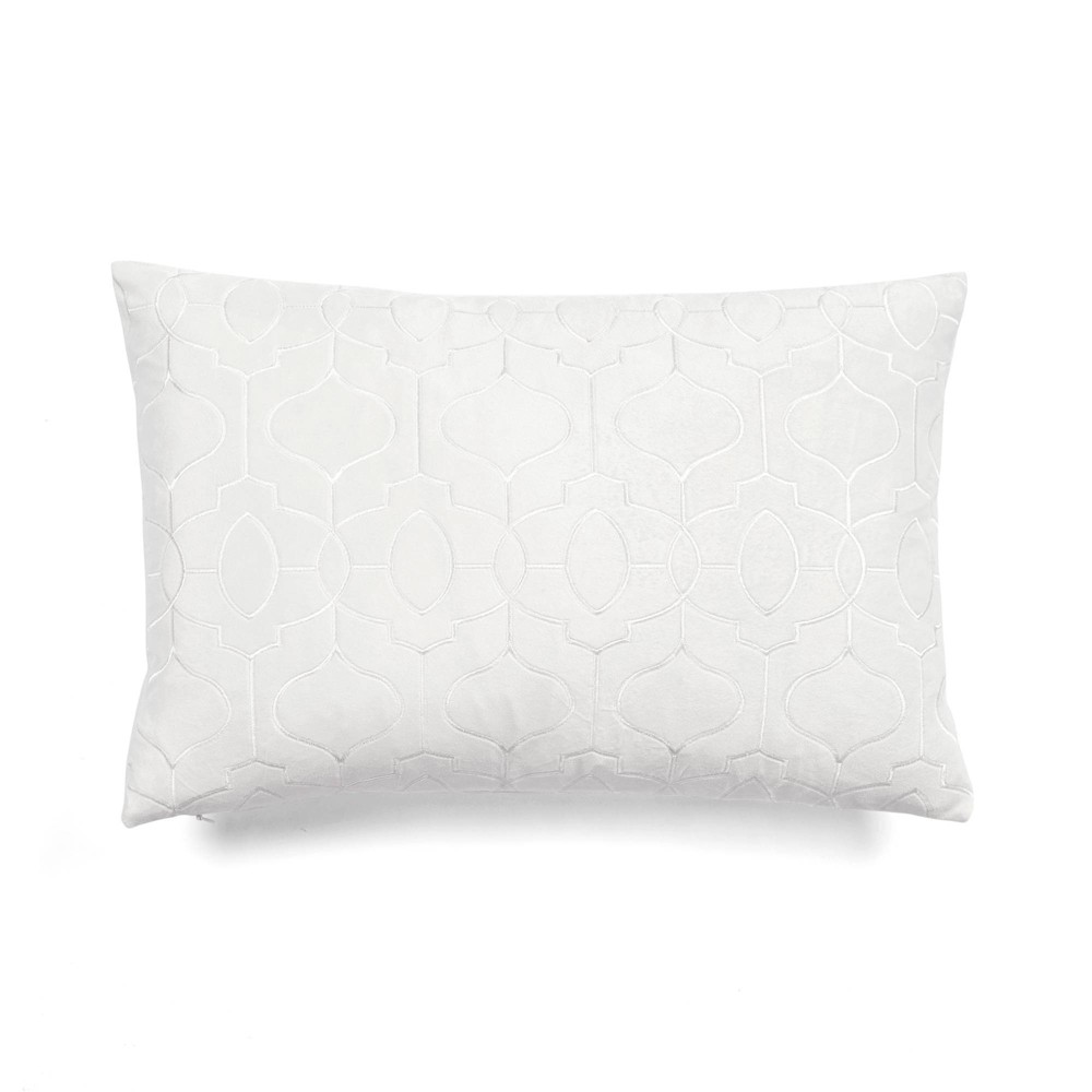 Photos - Pillowcase 13"x20" Oversize Velvet Geo Soft Embroidered Family-Friendly Lumbar Pillow