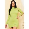 Slickblue Women's Cutout Shoulder Mini Dress, Ribbed Long Sleeve Bodycon Style, Red/Avocado/Aqua Blue, Size S-L - 2 of 4
