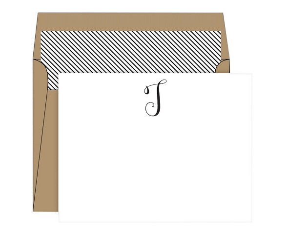 RosanneBECK Collections White Die-Cut Social Set Kraft Monogram - T