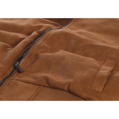 Мужские куртки GIOBERTI Men's Faux Suede Bomber Jacket with Warm Light Inner Padding, Camel, XXL — фото 3