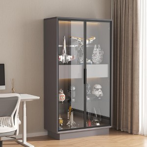 Kumasinova 61" Display Storage Cabinet with LED Lights,Kitchen Storage with Glass Doors,Pantry Cabinet with Adjustable Shelves for Living Room&Office - 1 of 4