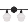 Elegant Lighting Gene 2 light Black and Frosted white glass Wall sconce - 3 of 4
