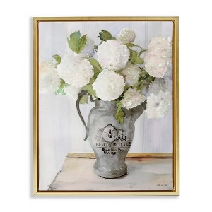 Stupell Industries Hydrangea in French Pitcher Floating Frame Canvas Art - 1 of 4